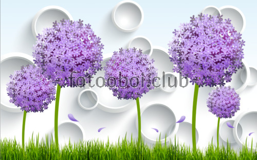 цветок, цветы, одуванчик, одуванчики, кольца, 3д, 3d, трава 